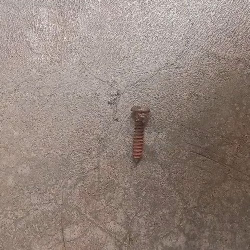 Rusted old iron bolt cleaning