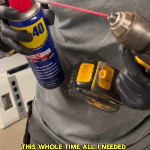 Wd-40 apply on driller machine