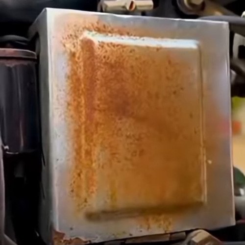 This is the box which is completely rusted. Now let's use WD-40 on it and see how much improvement it makes.