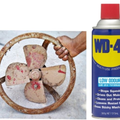 I have an exhaust fan in my house which is installed in the kitchen, so I cleaned it with wd40 spray.