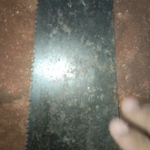 Dirty hand saw cleaning