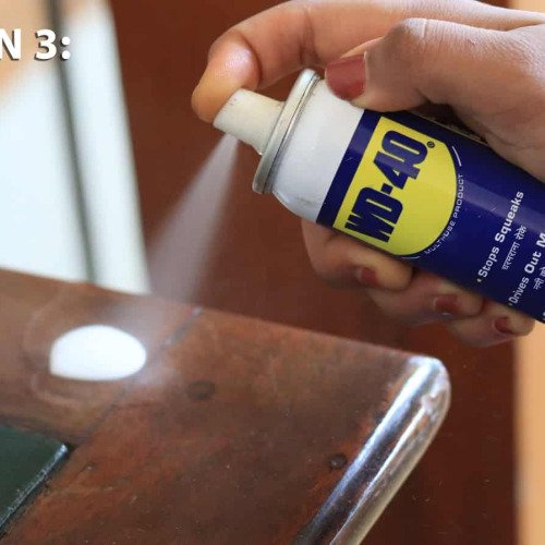 Clean Glue Stains after removing lables from spray bottle