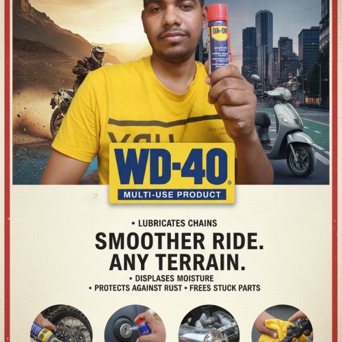 Multipurpose use of WD-40 in two-wheeler