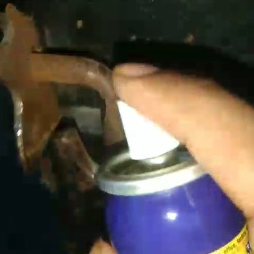 Rusted iron door hatch cleaning