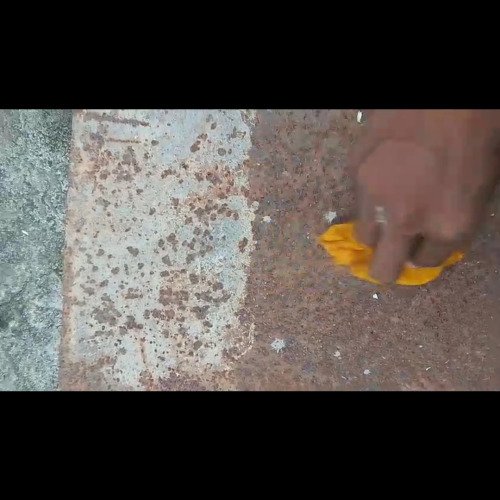 Rusted iron plate cleaning
