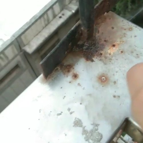 Steel railing cleaning