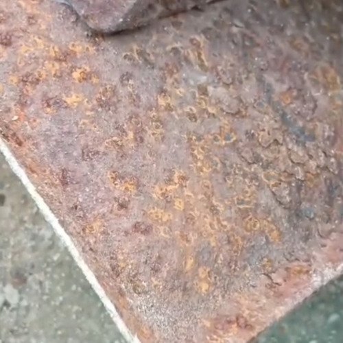 Heavy rusty iron parts cleaning
