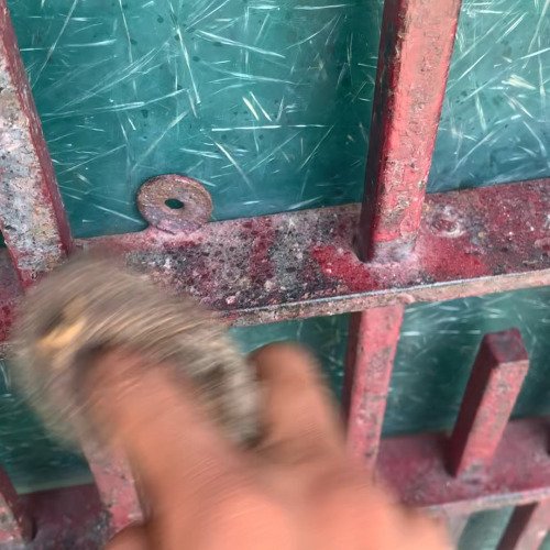 Iron window frame cleaning
